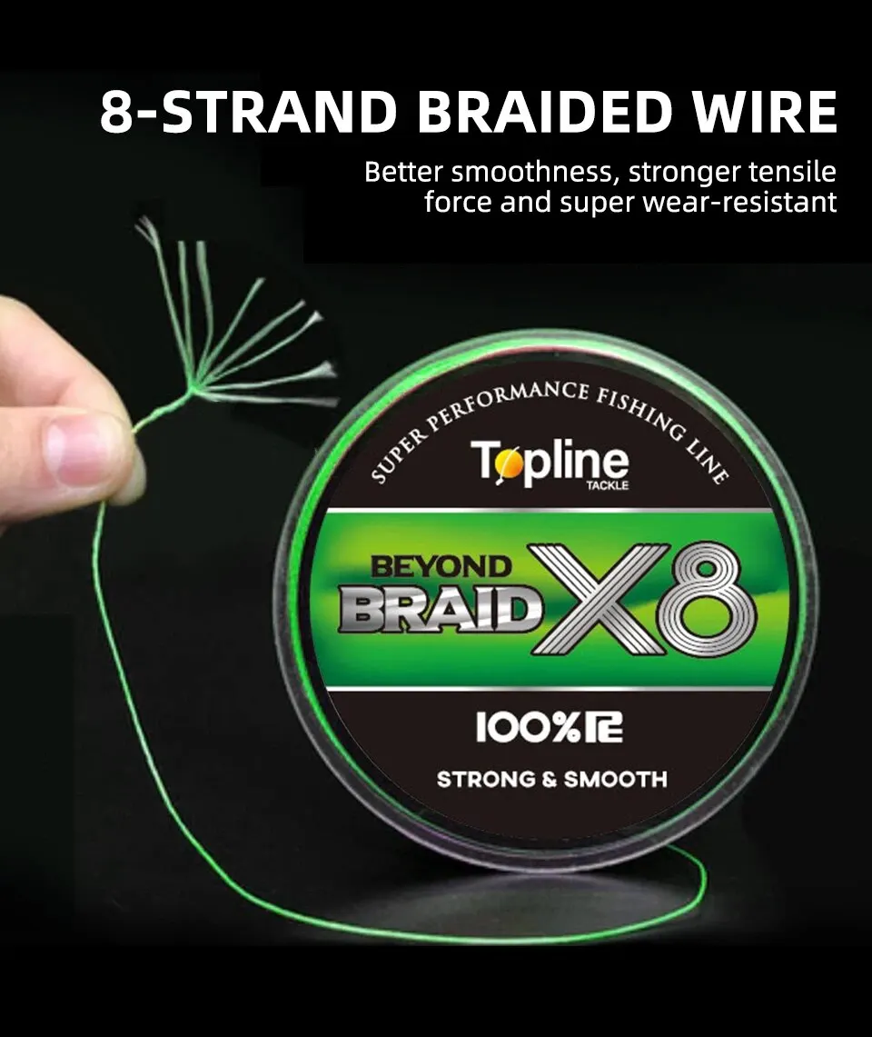 Description Picture 2 of item8X Braided Fishing Line 300M 150M 8 Strands Braided Fishing Cord Japan Style Super Strong PE Multifilament Saltwater Pesca Weave