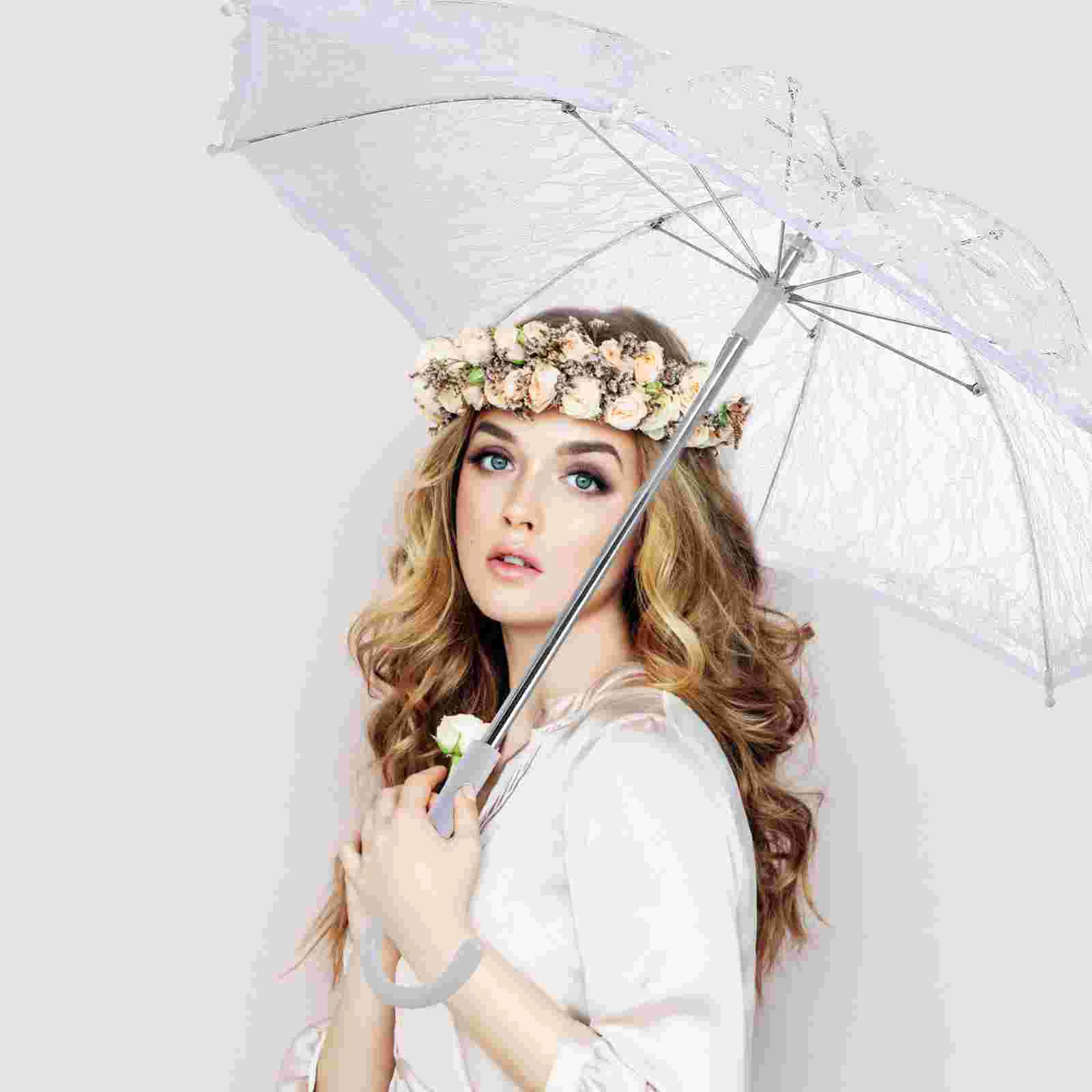 

Vintage Black Color Lace Umbrella Parasol for Lady Women Wedding Party Photography Decor Prop Lace Umbrella Decoration