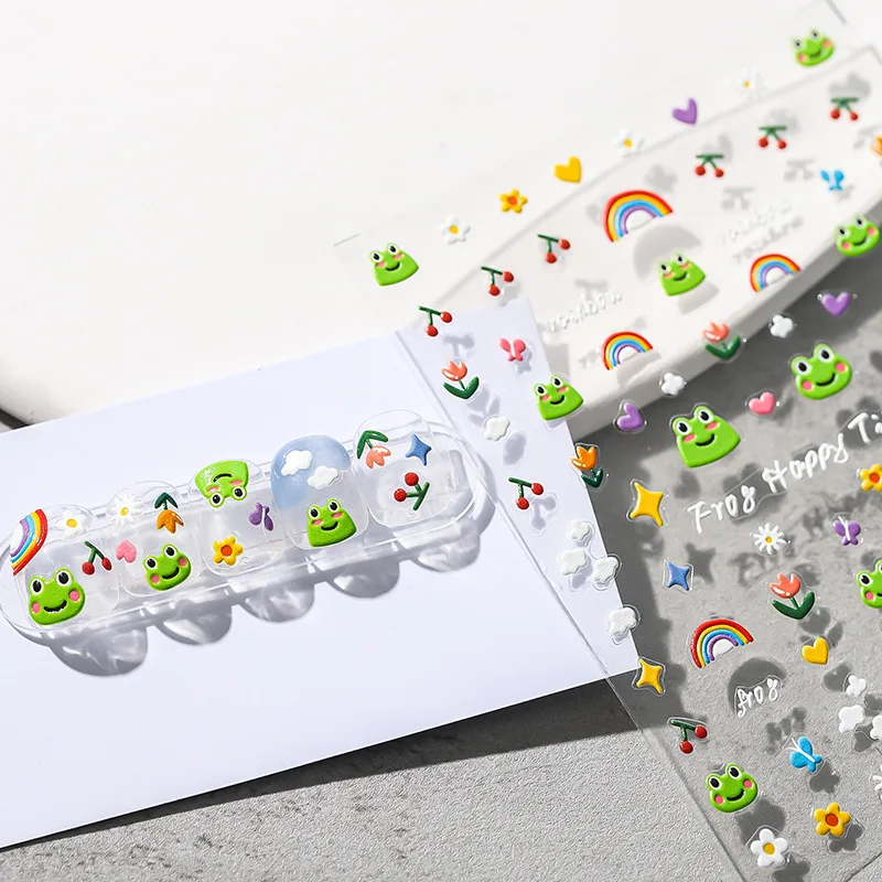 

[Meow.Sensei] Cute Bear Thin Tough Nail Stickers Adhesive Nail Sticker Nail Jewelry Kx Joint-Name Series