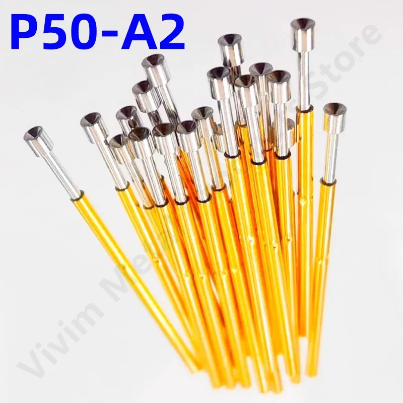 thumbnail image 2 of 100pcs Spring Test Pogo Pins - Brass PCB Testing Pins 2.02mm Tube Diameter 33.35mm Length 2 of 13