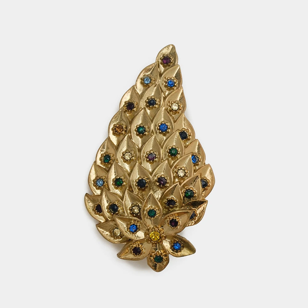 

JBJD Retro Leaf Styling Golden Strawberry Pineapple Fruit Brooch