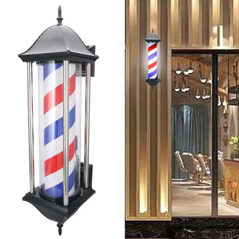 Вращающийся знак для парикмахерской светильник-красный