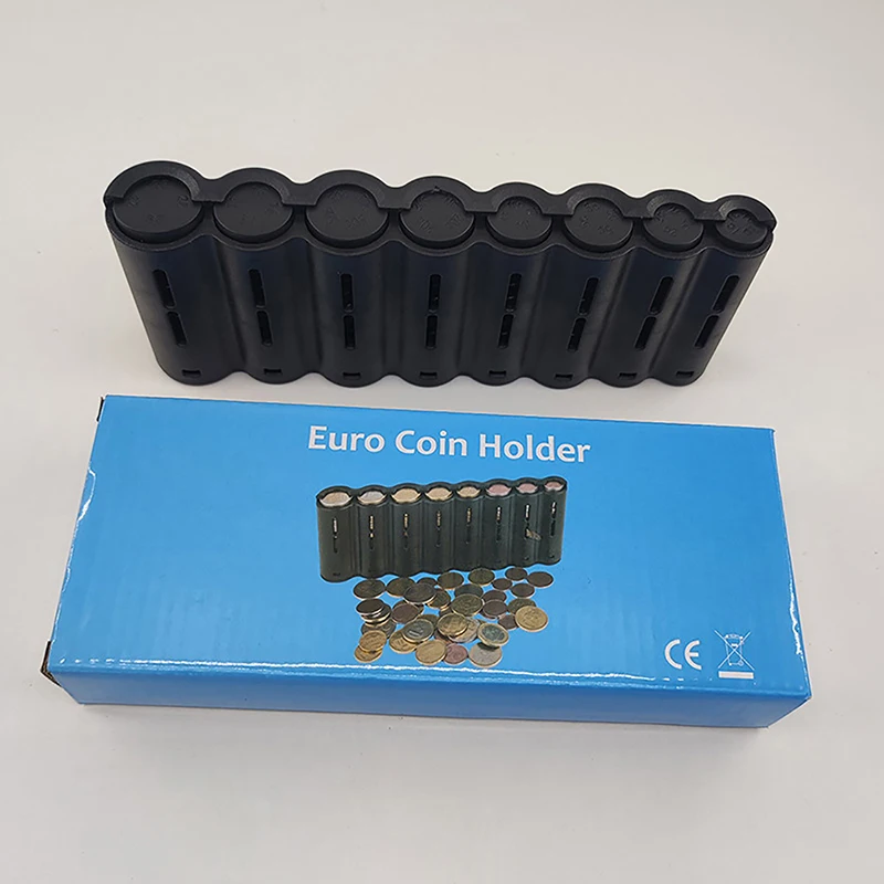 

8 Slots Euro Coin Dispenser Coin Holder Pocket Driver Waiter's Purse Waist Wallet Sorter Collector Change Can Storage Tank