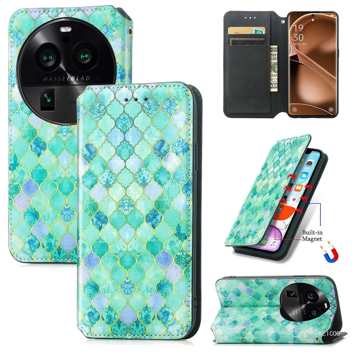 Custodia Retrò Per Oppo Find X 6 3 5 Lite Pro Findx6 Realme C55 C30S C 55 30 31 35 25 Y S Pgem110 Pgfm10 Rmx3710 Cover Portafoglio Shell