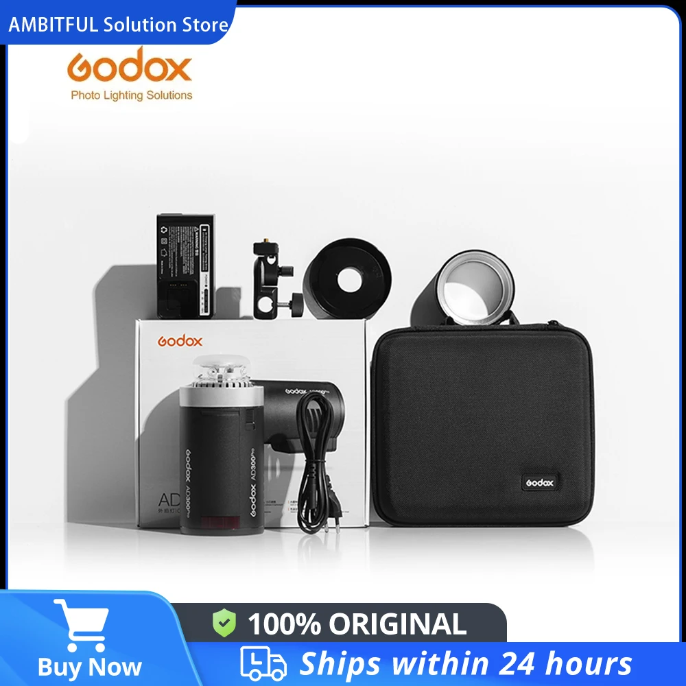 Godox 300W AD300Pro TTL 2.4G 1/8000 HSS Outdoor Flash Light 300Ws with Battery for Canon Nikon Sony Fuji Olympus Pentax