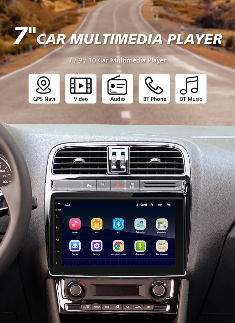 Universal 2 Din 7" IPS Touch Screen Navigation Multimedia Car Radio Auto Electronics Android Car Player
