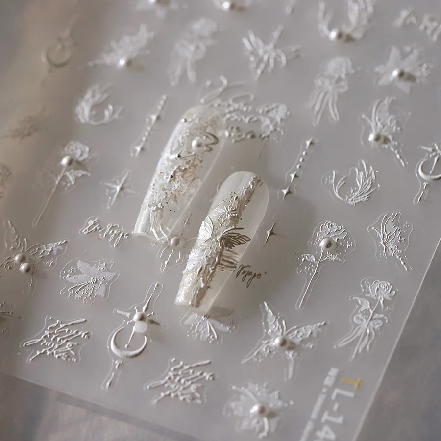 1pcs 5D Rhinestones Butterfly Nail Stickers Kawaii AB Shiny Butterfly Adhesive Nail Art Decorations Decal Design Manicure Tools