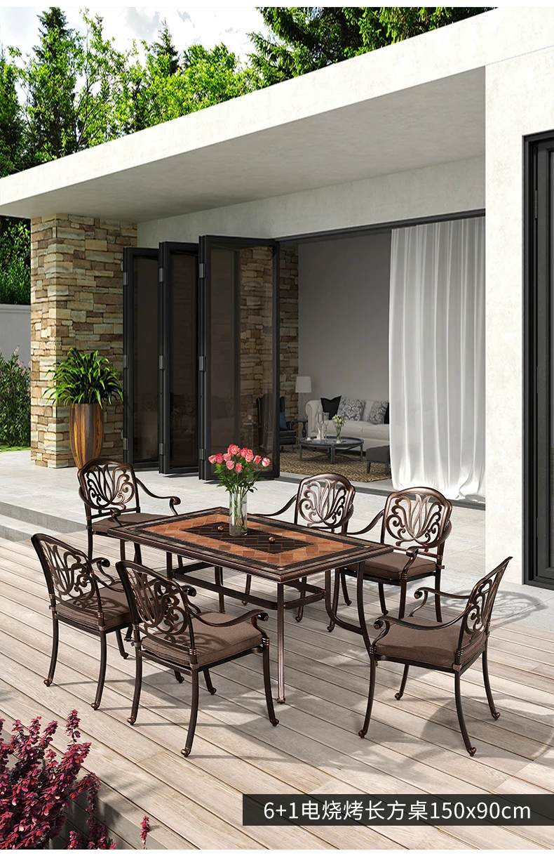 Description Picture 6 of itemOutdoor tables and chairs courtyard leisure five piece set outdoor garden furniture iron table terrace outdoor cast aluminum cha