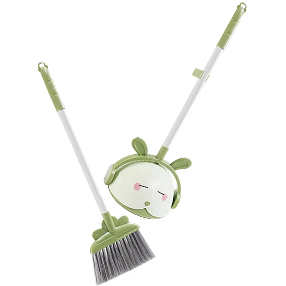 

1 Set of Small Broom With Dustpan Portable Plastic Housekeeping Tools Cartoon Broom And Dustpan