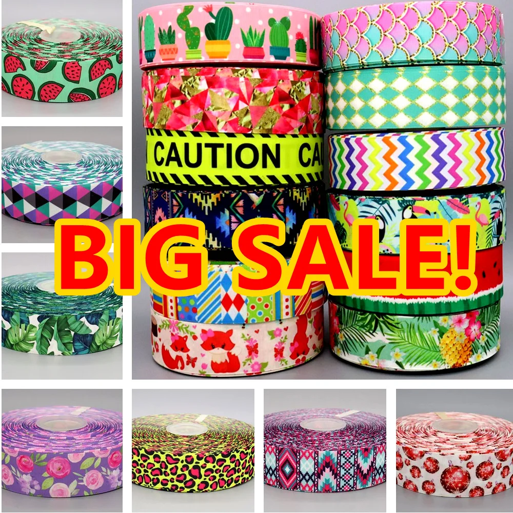 50yards 38mm Big Sale Cartoon Popular Printed Grosgrain Ribbon Accessories Headwear Decoration Collar DIY Sewing Craft S2615