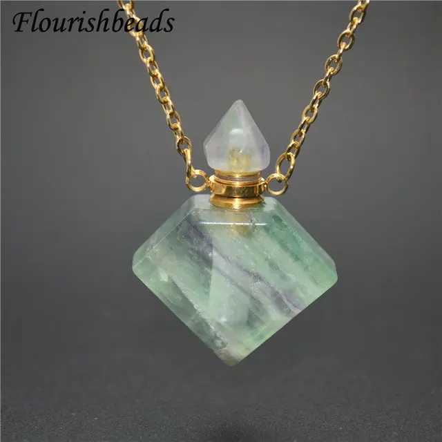 Unique Faceted Perfume Bottle Pendant