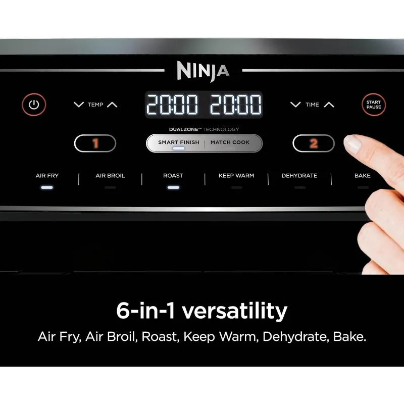 Ninja Air Fryer, Roast, Bake, Crisps, Broil, Reheats, Keep Warm, 10-in-1, Fries, Frozen Food, Veggies, Meat, 10 QT, Black, DZ302 3