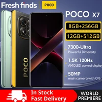 World Premiere POCO X7 Global Version Smartphone Dimensity 7300-Ultra 6.67" 1.5K AMOLED Curved Display 45W Turbo Charging NFC 1