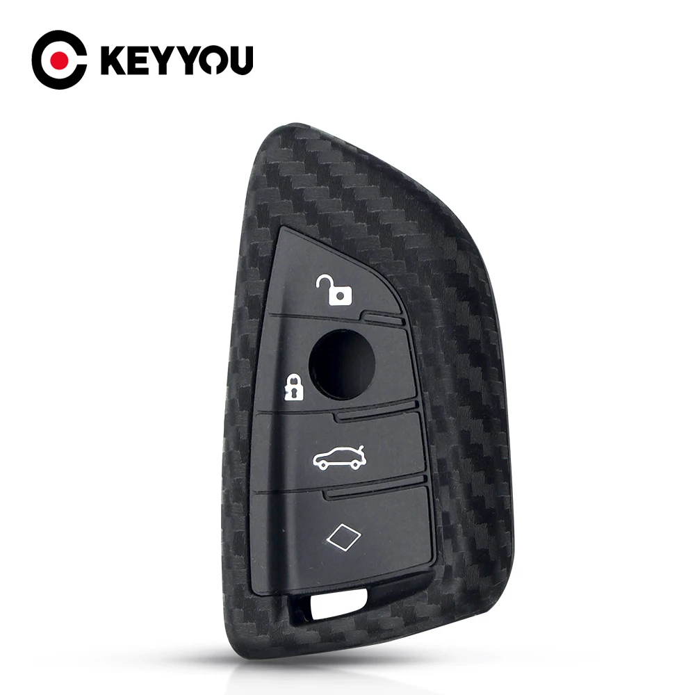 Силиконовый чехол KEYYOU 3/4 BT Carbon Fibler для BMW X1 X3 X4 X5 X6 F15 F16 F48 G30 G38 525 540 740 1 2 5 7 |