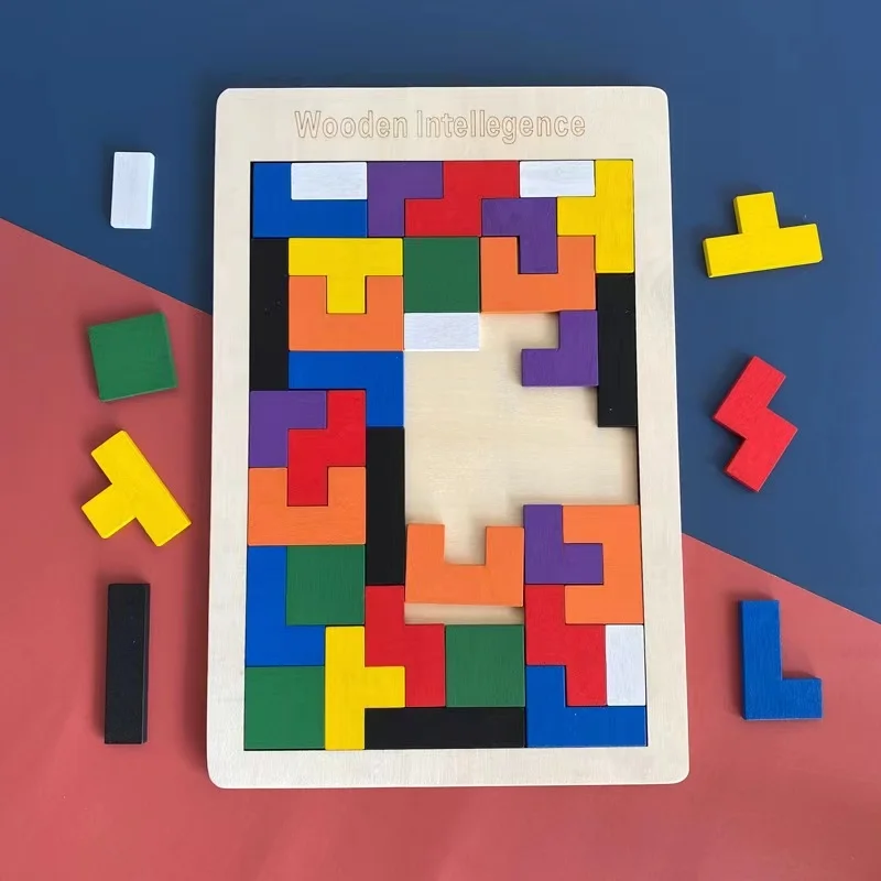 Wooden Jigsaw Puzzles Baby Toy Tangram Montessori Materials 1PCS for Children Kids Learning Toys kids educational toys