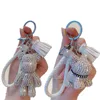 Rhinestone Bulldog Bear Keychain Car Pendant Tassel Keyring Bag Jewelry Accessories Ladies Gift Car Keychain Full of Diamonds 3