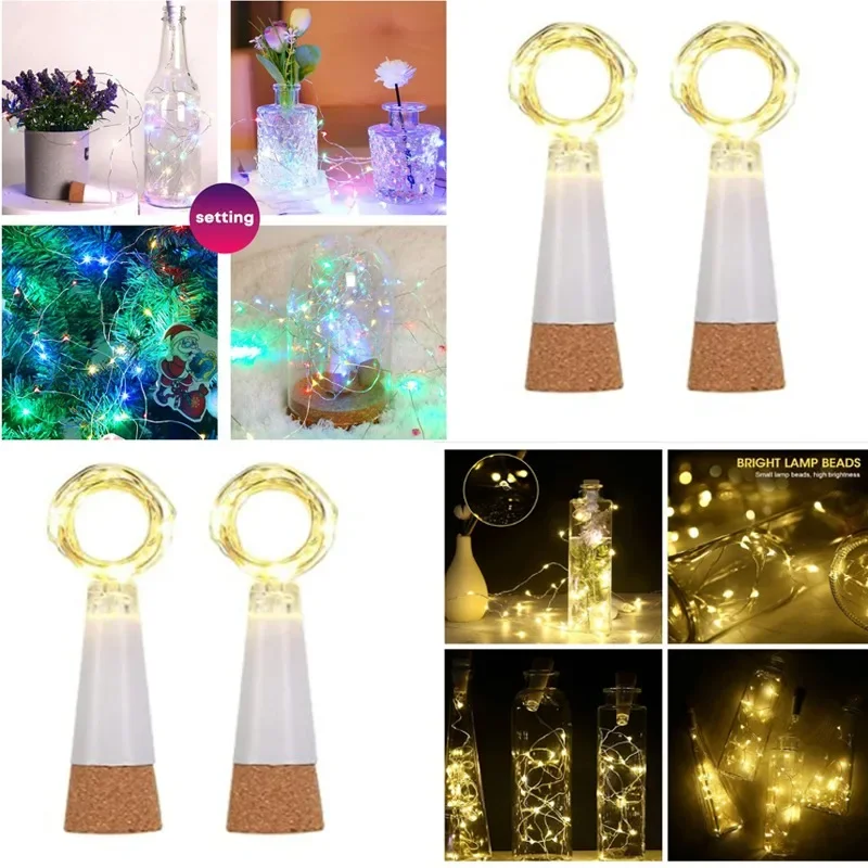 LED Cork Bottle Fairy Lights Wine Bottle Lights USB Rechargeable Indoor Decoration String for Party Wedding Christmas