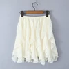 YENKYE New 2025 Women Lace Trim Layered Fairy A-line Skirt For Beach Party Club Streetwear Elastic High Waist Summer Skirts 4
