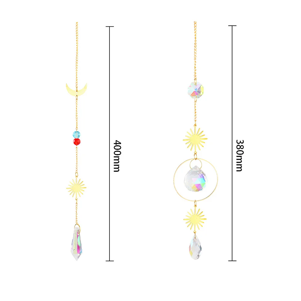 Suncatcher Crystal Wind Chimes Star Moon Diamond Prisms Hanging Light Catcher Rainbow Maker Window Curtains Pendant Home Decor