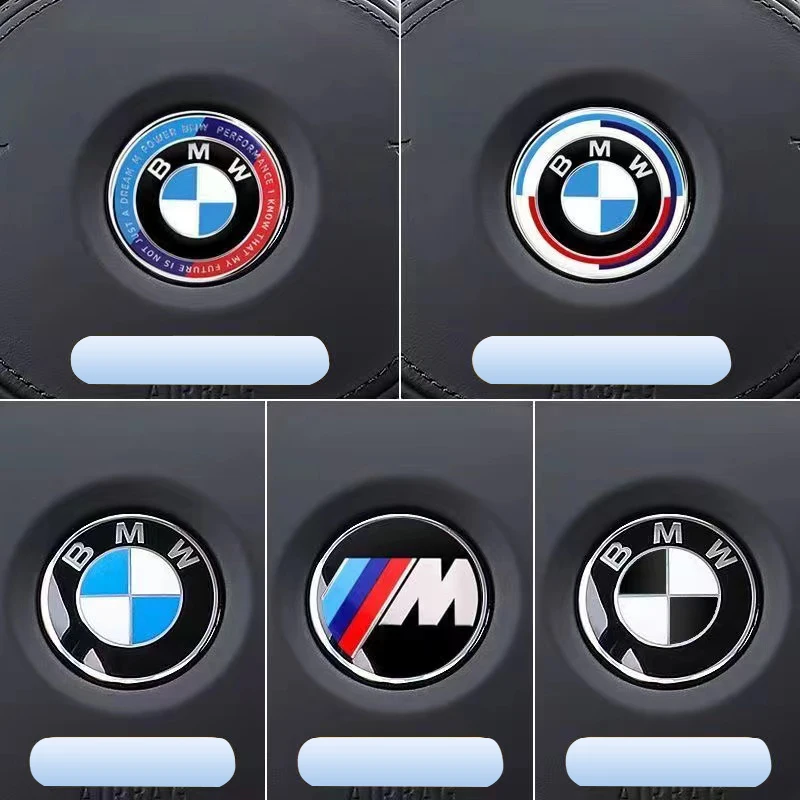 자동차 핸들 배지 엠블럼 스티커, BMW G01 F10 F20 G30 F30 F31 E36 E39 E87 E60 E46 E91 X1 X3 X5 자동차 장식, 45mm