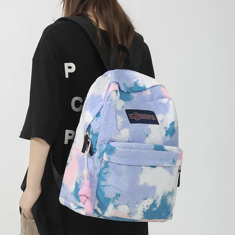 Lady Men Tie Dye Laptop Student Backpack Fashion Female Cute Travel Book Bag New Male Women College Backpack Girl Boy School Bag
