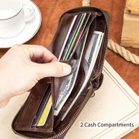 Cartera de cuero multifuncional RFID para hombre, bolso de almacenamiento, tarjetero - Imagen 5