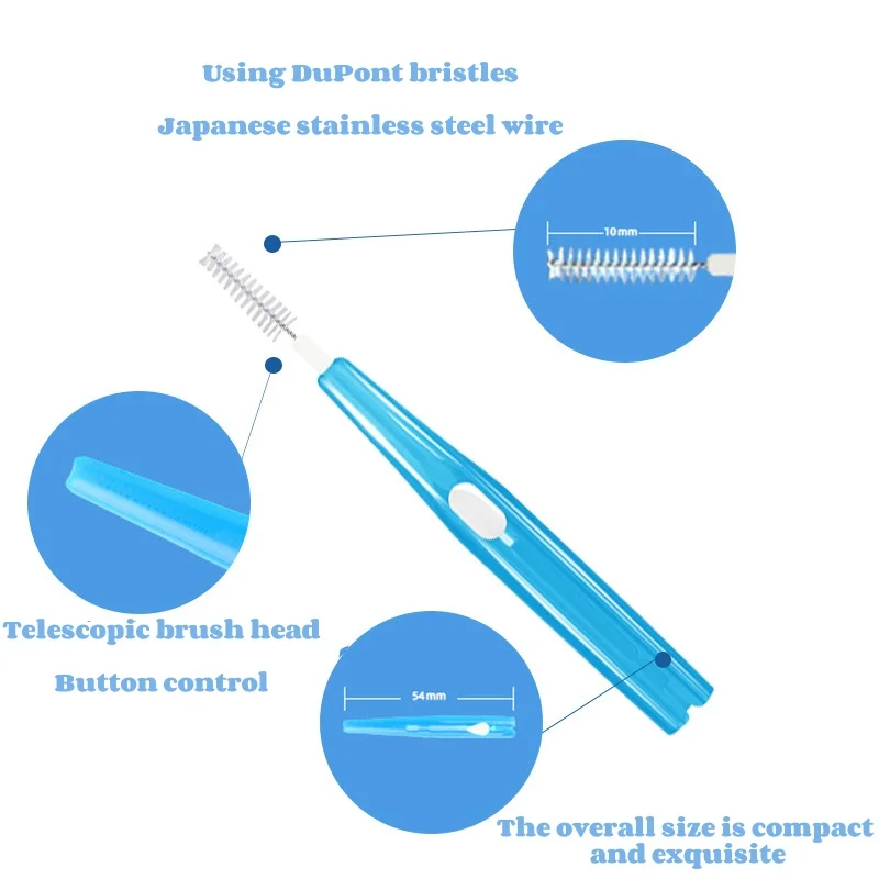 Interdental Brush Dental Clean Between Teeth Oral Tools Orthodontics Portable 0.6-1.2mm Cleaning Stains For Braces