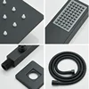 Bathroom Simple Shower Set Rainforest 12 inch Top Spray Concealed Wall Mounted Hot and Cold Mixed Faucet Black Tap with Toggle 4