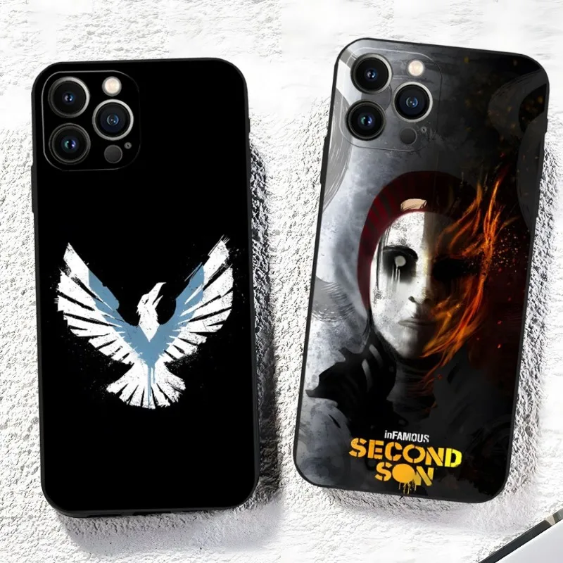 Infamous Second Son Phone Case Per Iphone 14 Pro 13 Mini 11 12 Max Xr X Xs 7 8 Plus 6 Cover Posteriore