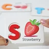 Children's Wooden Toys English Letter Cognitive Card Baby Enlightenment Early Education Fruit And Vegetable Puzzle Game Gift 4