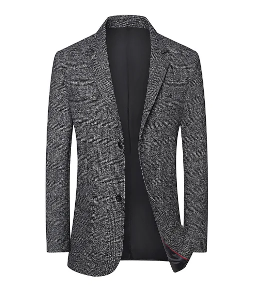 

mens wool cotton blend fashion jacket Single breasted casual long sleeve Slim Fit blazer suit top jacket coat
