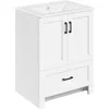 24.5" Bathroom Vanity with Ceramic Basin, Undermount Vanity Sink Cabinet with 2 Doors and 1 Drawer, Bathroom Storage Cabinet 3