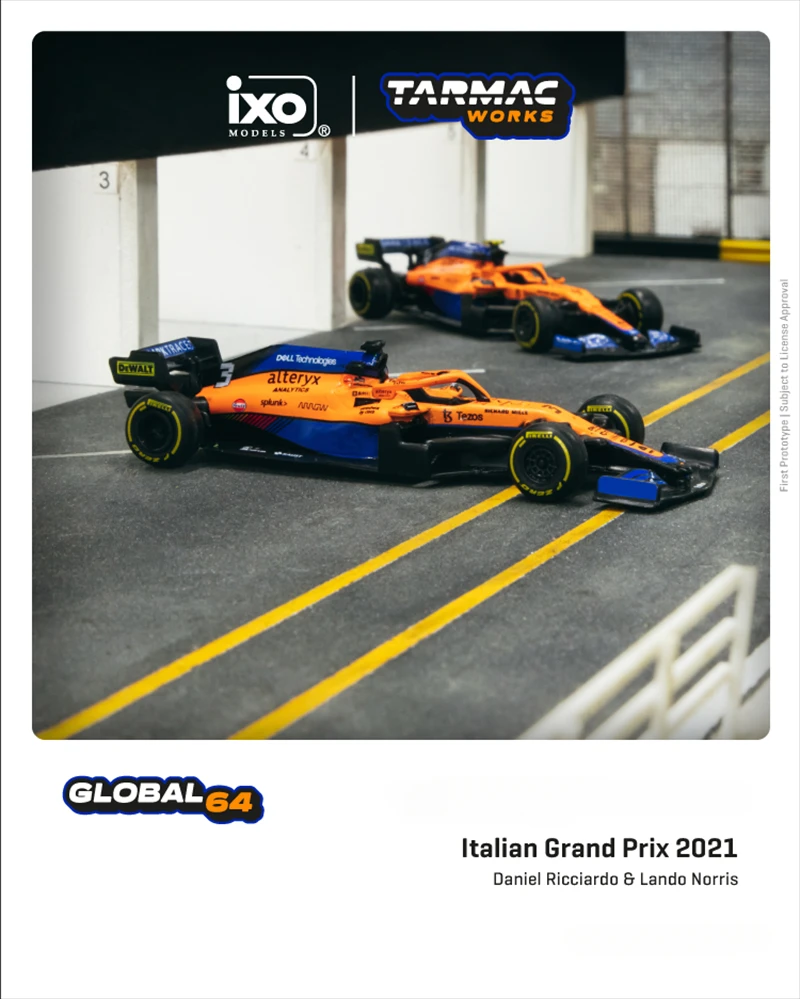 

Tarmac работает 1:64 2021 F1 MCL35M итальянский № 4 L.Norris /Winner #3 D.Ricciardo модель автомобиля