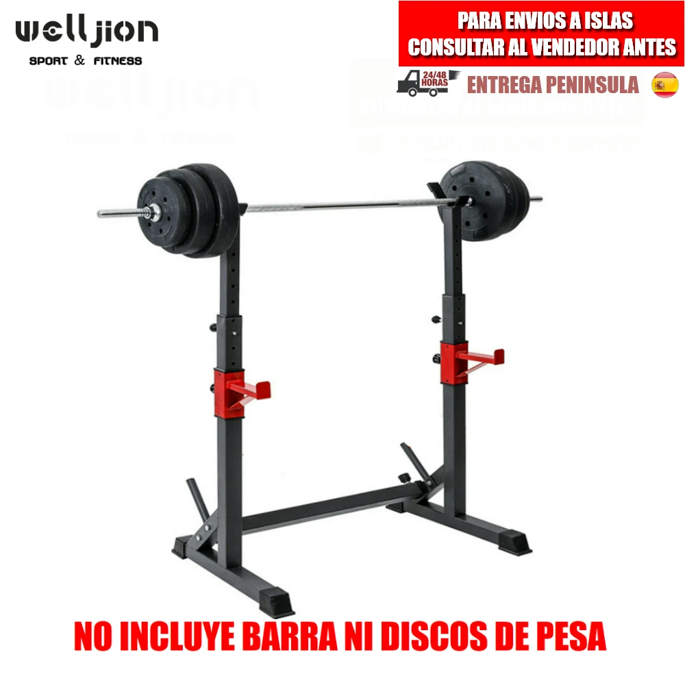 Soporte Estante Multifunción Para Barra Y Pesas | Squat Rack Ajustable De Sentadillas | Envio Desde España