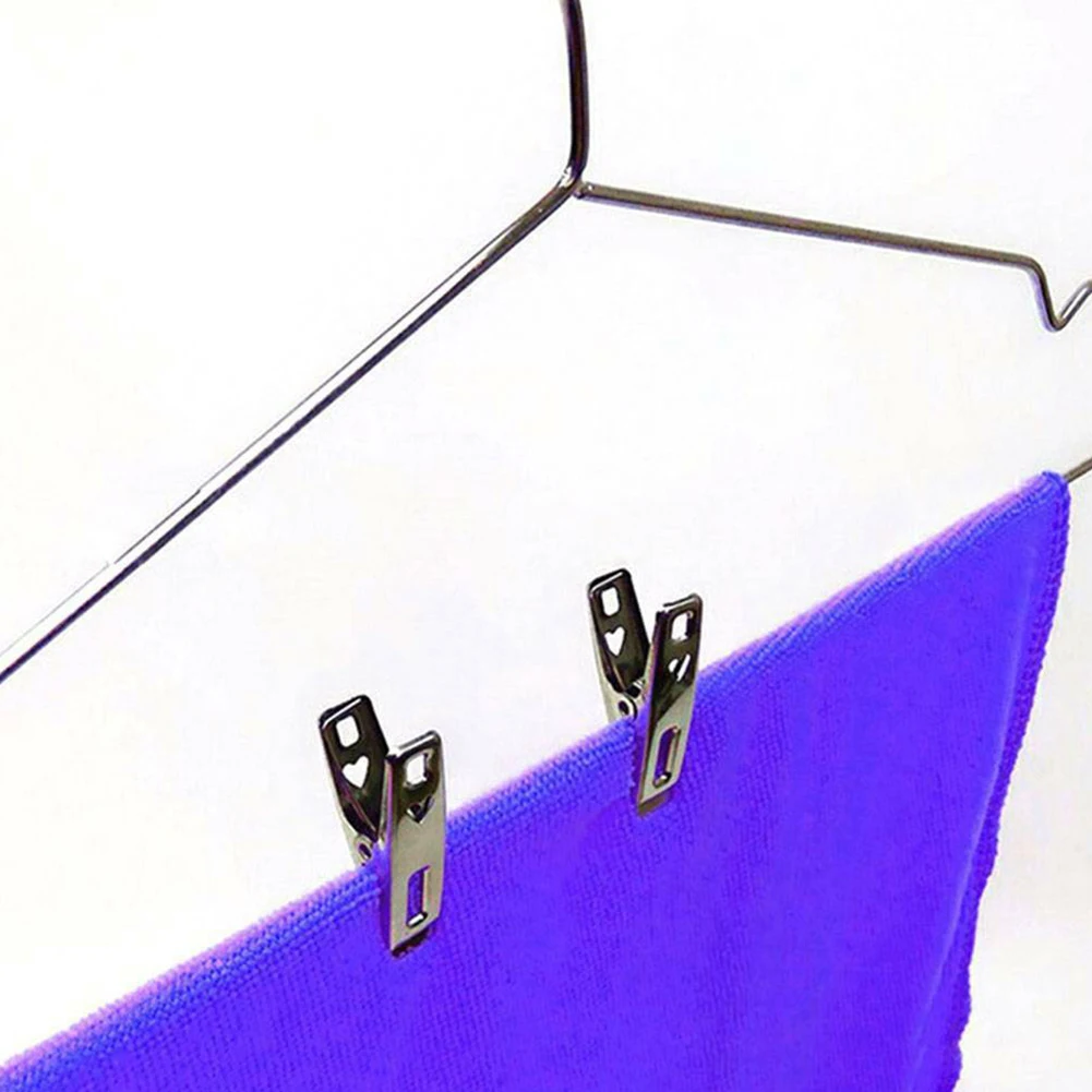 20Pcs Multipurpose Windproof Spring Loaded Clothes Pin Antislip Stainless Steel Pegs Metal Drying Hanger Sewing Clip Towels Sock