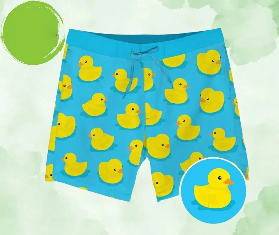 thumbnail image 1 of Pantalones cortos de verano para hombre, pantalones cortos casuales, con bolsillo y cordón, dibujos animados de animales, transpirables, suaves, cortos, moda urbana, pantalones de playa, 1 of 5