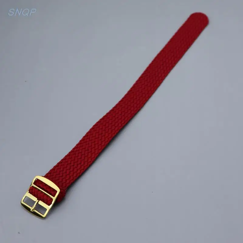 Gold Buckle Braided Nylon Perlon Watch Strap – Elastic Woven Band
