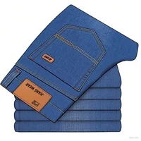 2025 jeans d'affaires de mode pour hommes style classique décontracté élastique slim fit jeans pantalons en denim pour hommes noir bleu 1