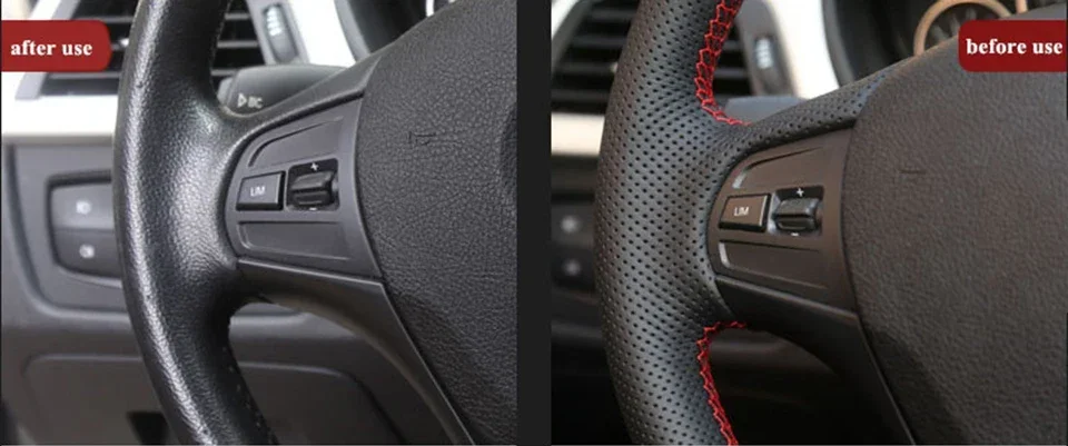 Benutzerdefinierte handgenähte Kohlefaser-Leder-Lenkradabdeckung für Toyota Sienna 2011–2014, alte Sienna 2011, Autozubehör – Detail 1