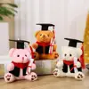 12cm  Bear Keychain Fully Filled Plush Key Ring Bachelor Hat Stuffed Animal Toy Plush Bear Doll Bag Ornament Graduation Gift 5