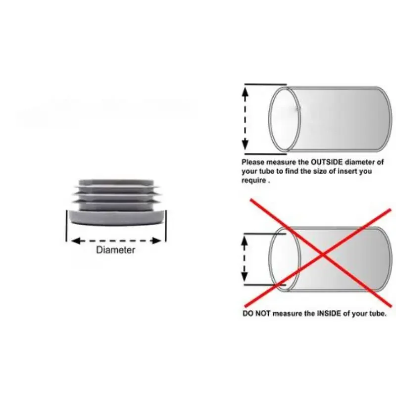 12pcs Gray Blanking End Caps Tube Pipe Bed Inserts Plug Table Chair Leg End Caps Dust Cover Floor Protector Furniture Feet Cover