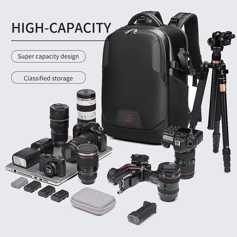 Men travel Professional SLR camera backpack With tripod bracket Detachable into a  40L travel waterproof 16 inch Laptop Backpack 2