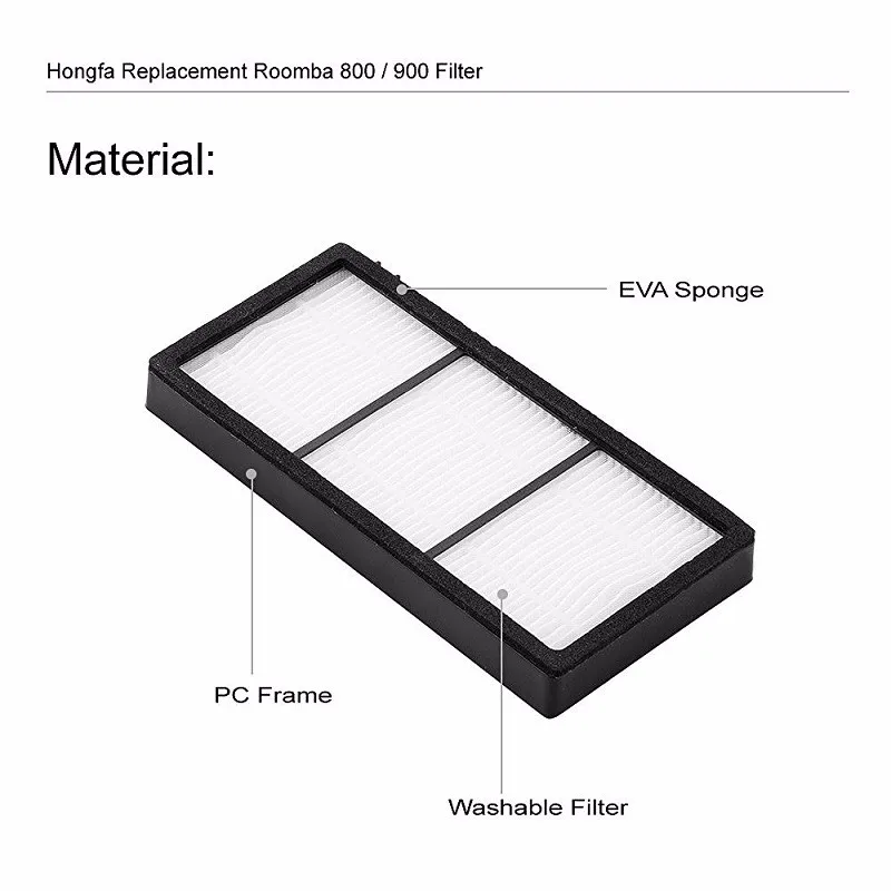 3 filtros HEPA Roomba Serie 800 900 (Compatible iRobot)