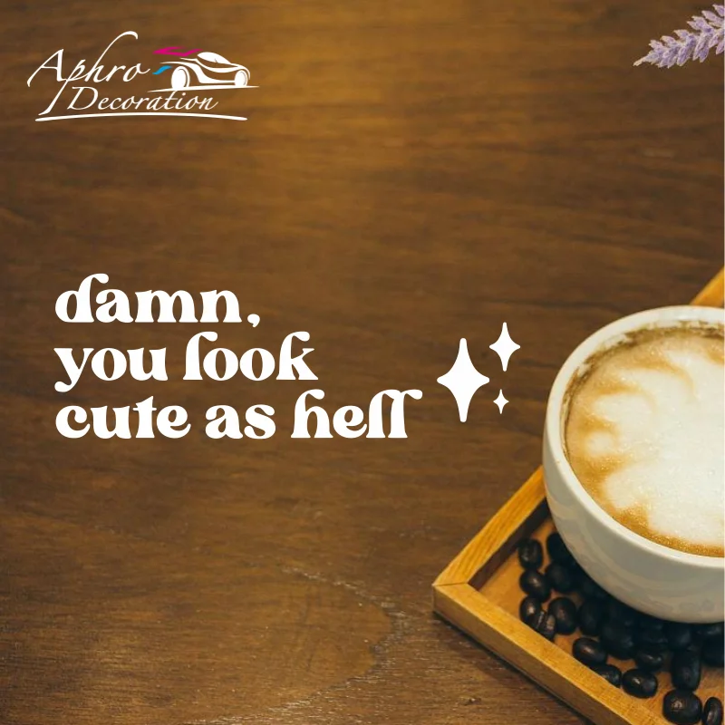 Specchio Affermazione Decalcomania Dancy You Look Cute Come Hell Quote Viny Sticker Regalo Damigella D'Onore Salon Decalcomanie Car Mirror Stickers De