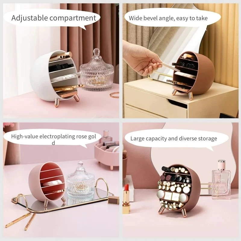 Makeup Organizer Adjustable Storage Box for Eyebrow Pencil Lipstick Eyeliner Powder Perfume Storage Box Display Stand Holder 6