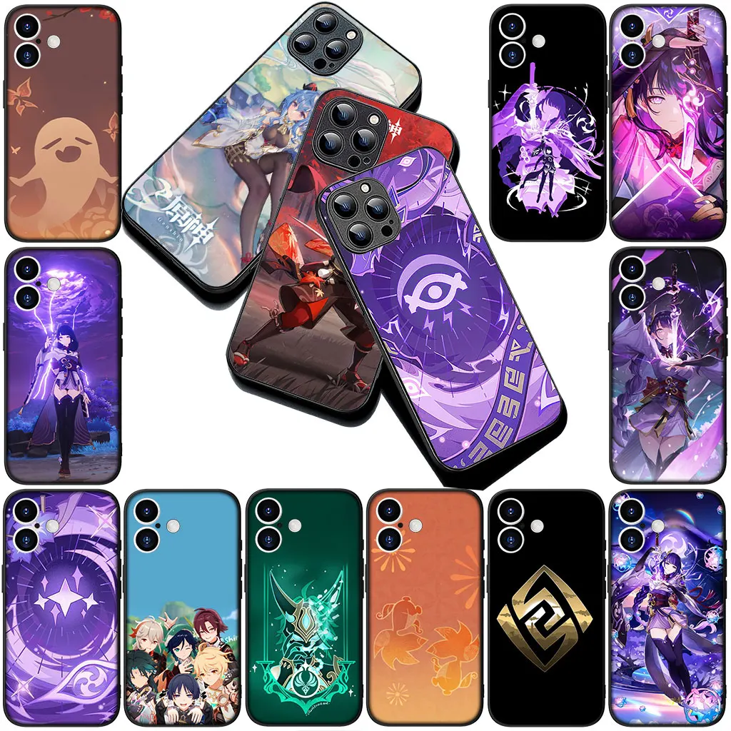 Elegant Raiden Shogun Phone Cover - Soft Protective Case with Genshin Impact Design