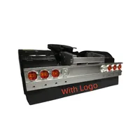 CNC Aluminum Alloy LED Tail Light Rear Bumper Lamp with Mudguard LOGO for 1/14 Tamiya RC Truck Trailer SCANIA Actros MAN VOLVO 2