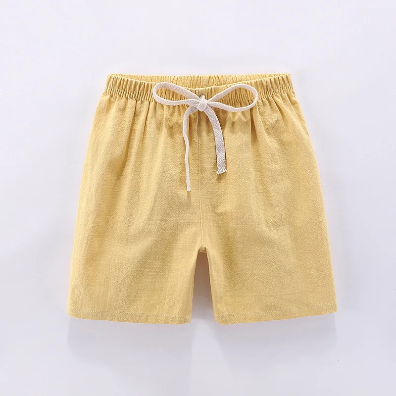 Kids Shorts 1pcs Cotton Linen Summer Kids Shorts Girl Solid Color Short Baby Casual Pant Children Short Pant Boy Sport Clothing Outwear