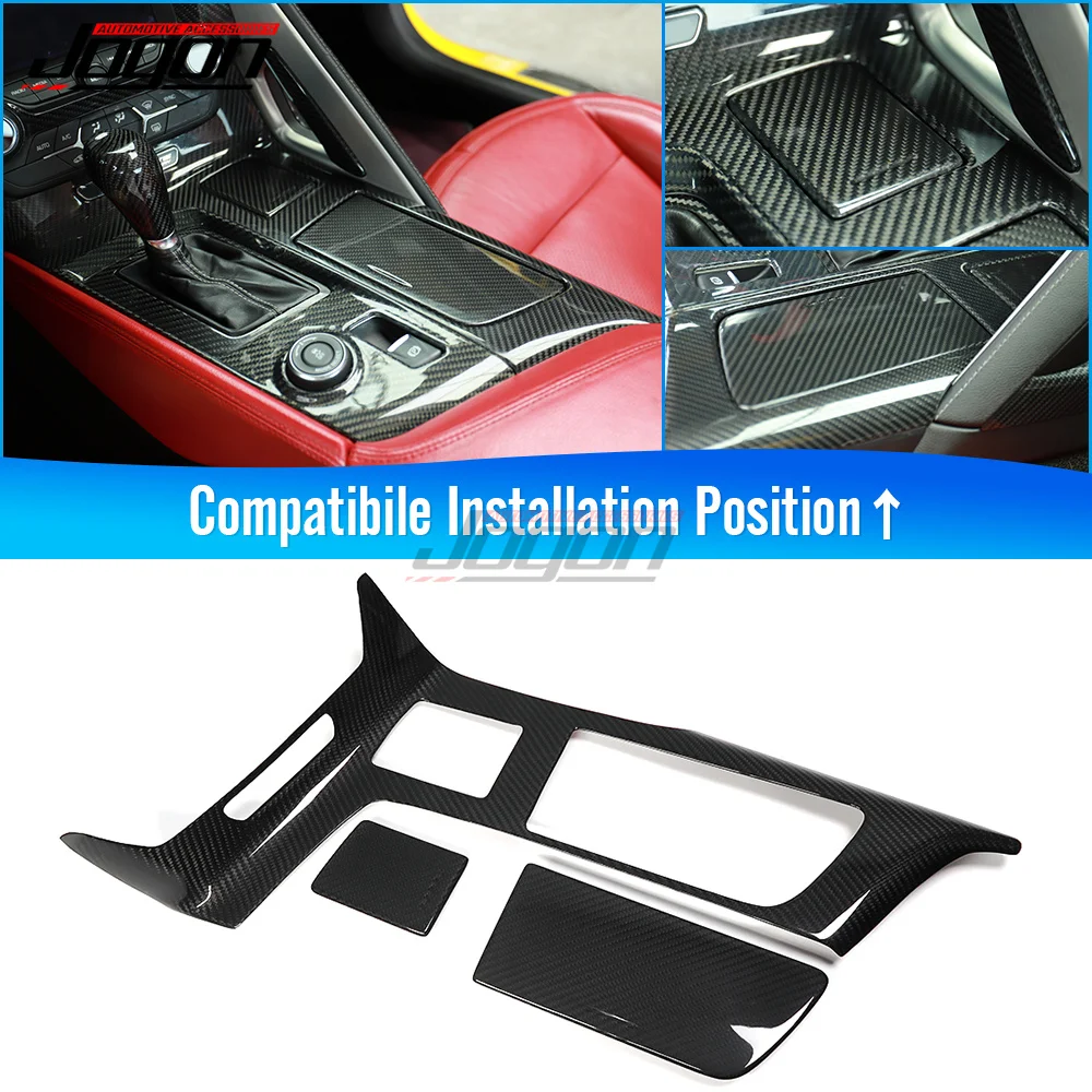 

Real Carbon Fiber For Chevrolet Corvette C7 ZR1 Z06 2014 2015 2016 2017 2018 2019 Car Console Gear Panel Cover Trim Accessories