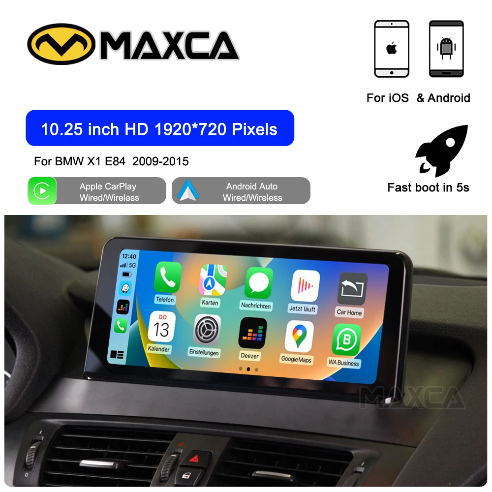 

MAXCA 10.25 inch For BMW F25 X3 F26 X4 CIC NBT Wireless Carplay Android Auto Screen AirPlay Autolink Mirroring